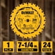thumbnail image 3 of Hoja de sierra circular DEWALT DWA271424 7-1/4" 24T, 3 of 9
