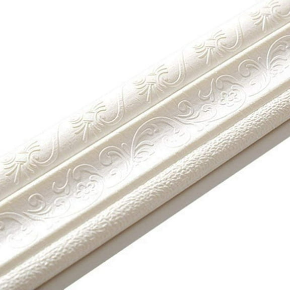 Namzi Self Adhesive Flexible Foam Molding Trim, 3D Sticky Wall Lines Wallpaper Border for Home, Office, Hotel DIY Decoration 3 Colors(undefined,White)