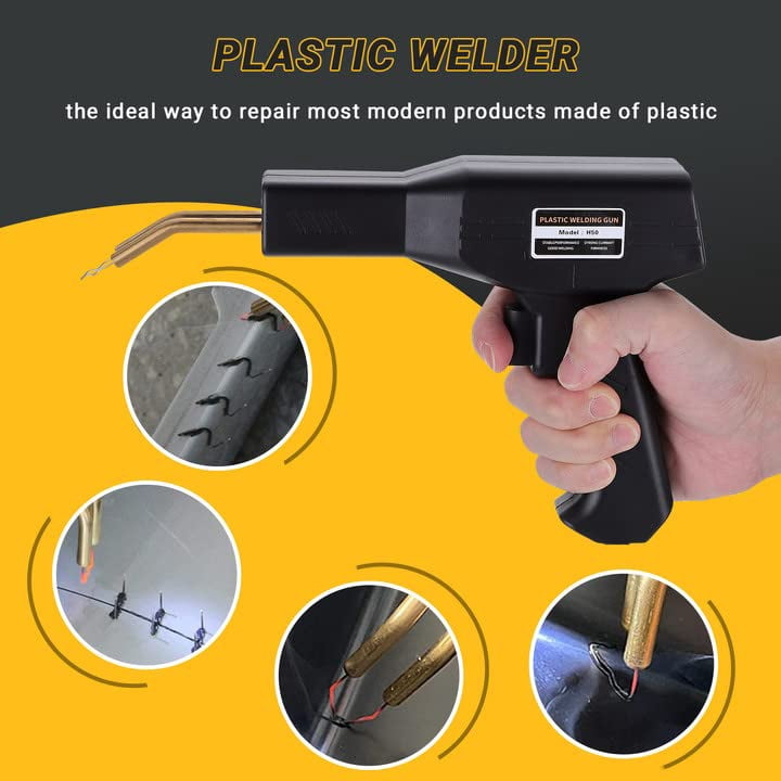 Firelex Staple Plastic Welding 50w Hot Staple Gun Welding Car Bumper Crack Repair Kit Hot Stapler Heating Plastic Repairing Welder Machine with 4 Types of Staples for Home Automotive 3D Print Repair