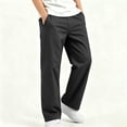 thumbnail image 2 of ZBSOKO Boys Pull On Pants Straight Leg Solid Color Casual Pant with Side Pockets Elastic Waist Open Bottom Trousers for Teen 5-14 Years, 2 of 7