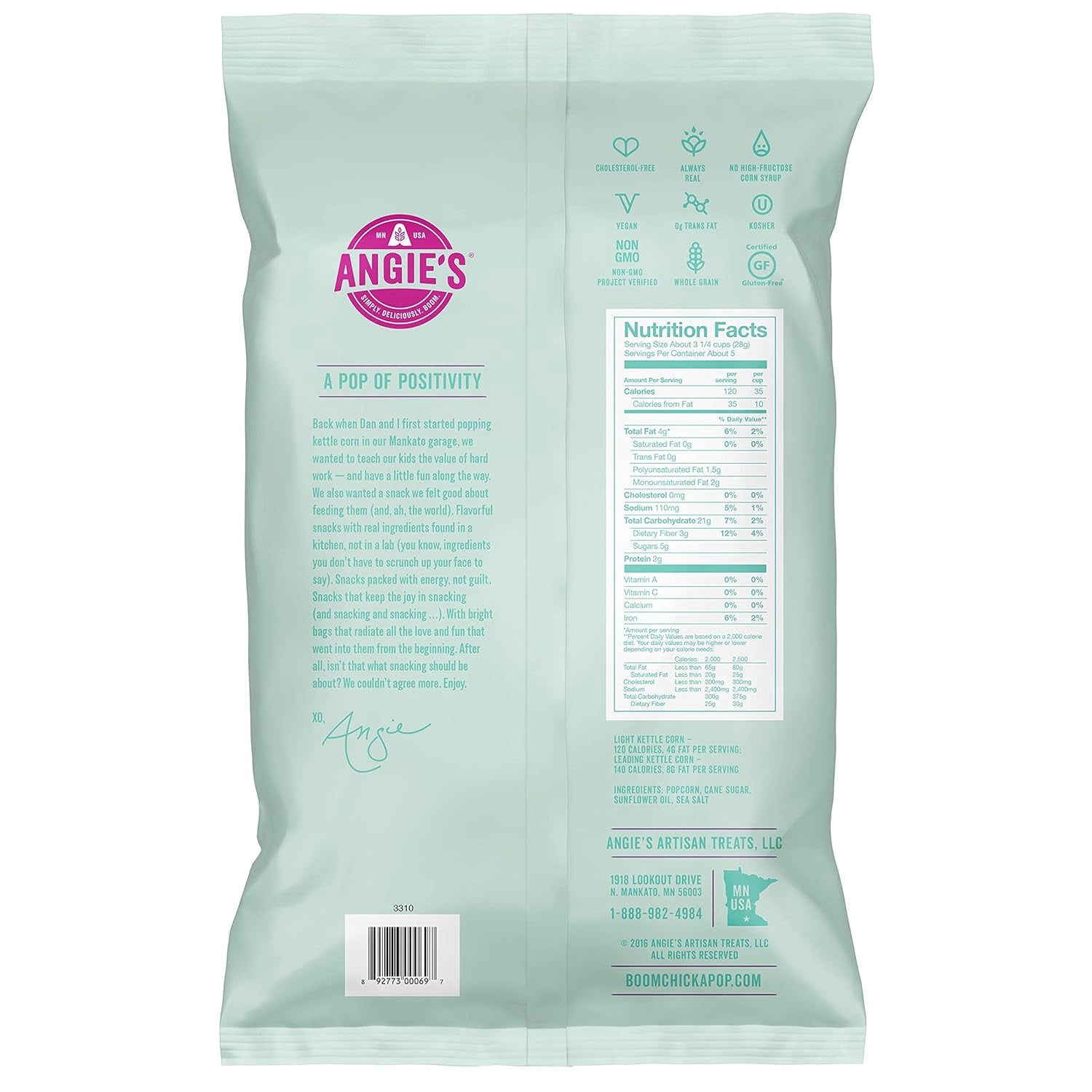 (Pack Of 12) Angie'S Popcorn Boomchicka Lightly Sweet 5 Oz