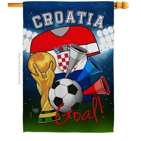 World Cup Croatia Soccer Sports 28 x 40 in. Double-Sided Decorative Vertical House Flags for Decoration Banner Garden Yard Gift