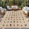 thumbnail image 2 of Ocean Fishhooks Outdoor Rug for Patio/Deck/Porch, Non-Slip Large Area Rug 5 x 8 Ft, Vintage Coastal Fishing Pattern Brown Indoor Outdoor Rugs Washable Area Rugs, Reversible Camping Rug Carpet Runner, 2 of 8