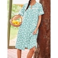 thumbnail image 5 of Avidlove Women Button Down Front Dusters Housecoat Oversized Nightgown Short Sleeve Lounge Dress Sleepwear with Pockets, 5 of 7