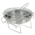 thumbnail image 3 of Gril Barbecue Rond en Acier Inoxydable Mini Pliable, Gril Hibachi Rond Écologique Portable au Charbon avec Grille de Cuisson,, 3 of 5