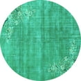 thumbnail image 1 of Ahgly Company Indoor Round Oriental Turquoise Blue Asian Inspired Area Rugs, 4' Round, 1 of 4