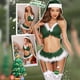 thumbnail image 2 of Gibobby ropa interior sexy Mujeres Sexy Lencería de Navidad Encaje Empalme Malla Vestido de Verano Estilo Navidad Ropa de Pijamas Santa Lencería (Verde, M), 2 of 5