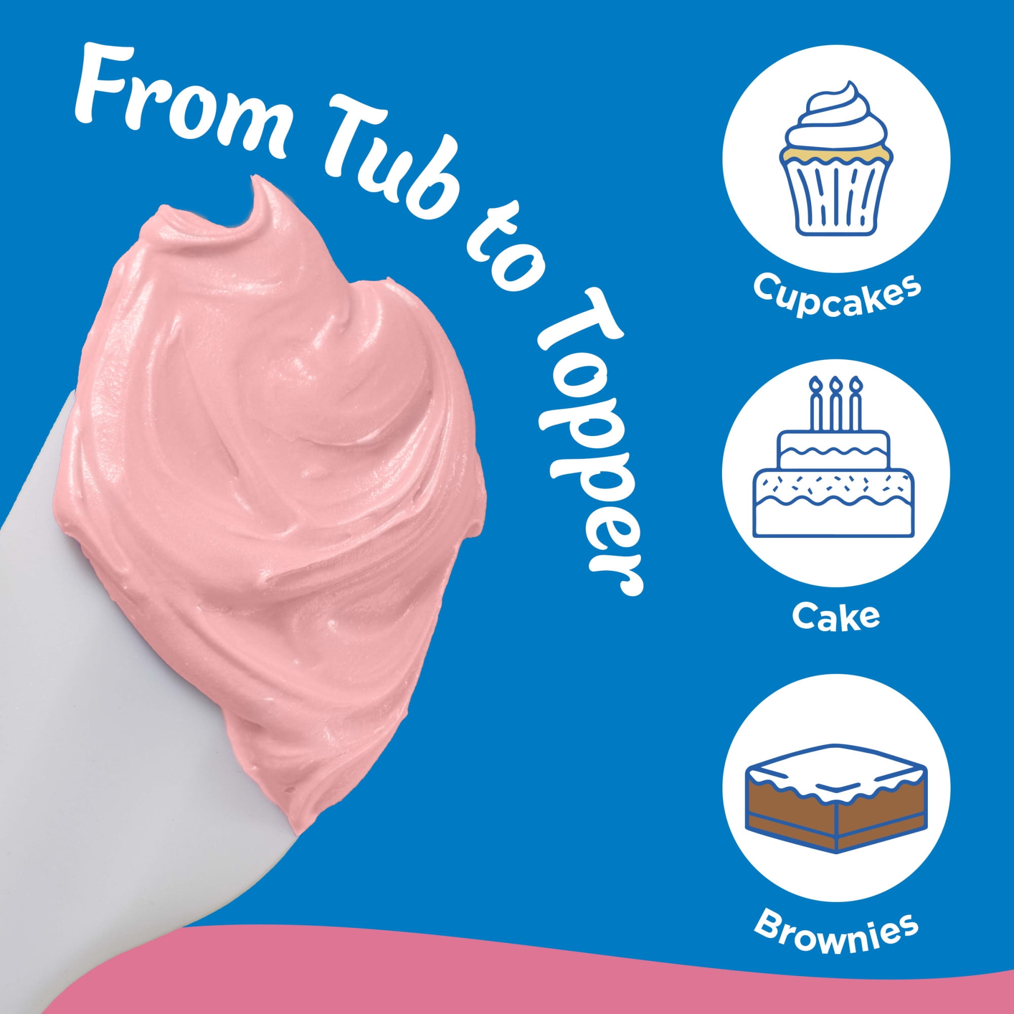 (8 pack) Pillsbury Whipped Strawberry Delight Frosting, 12 oz Tub