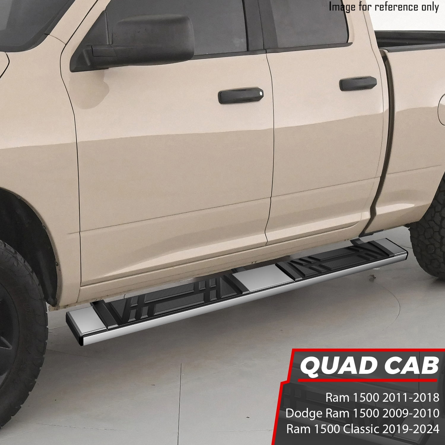 DNA Motoring 6.5" Side Step Nerf Bars Running Boards for 2009-2024 Dodge Ram 1500 Extended Cab