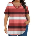 thumbnail image 3 of Bosfbaoi Women's Short-Sleeve Top Fashionable V-Neck Plus Size Top Crossed Neckline with Unfixed Print Short-Sleeve, 3 of 5