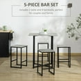 thumbnail image 4 of HOMCOM 5 Pieces Bar Table Set, Small Kitchen Table and Chairs Set Gray, 4 of 10