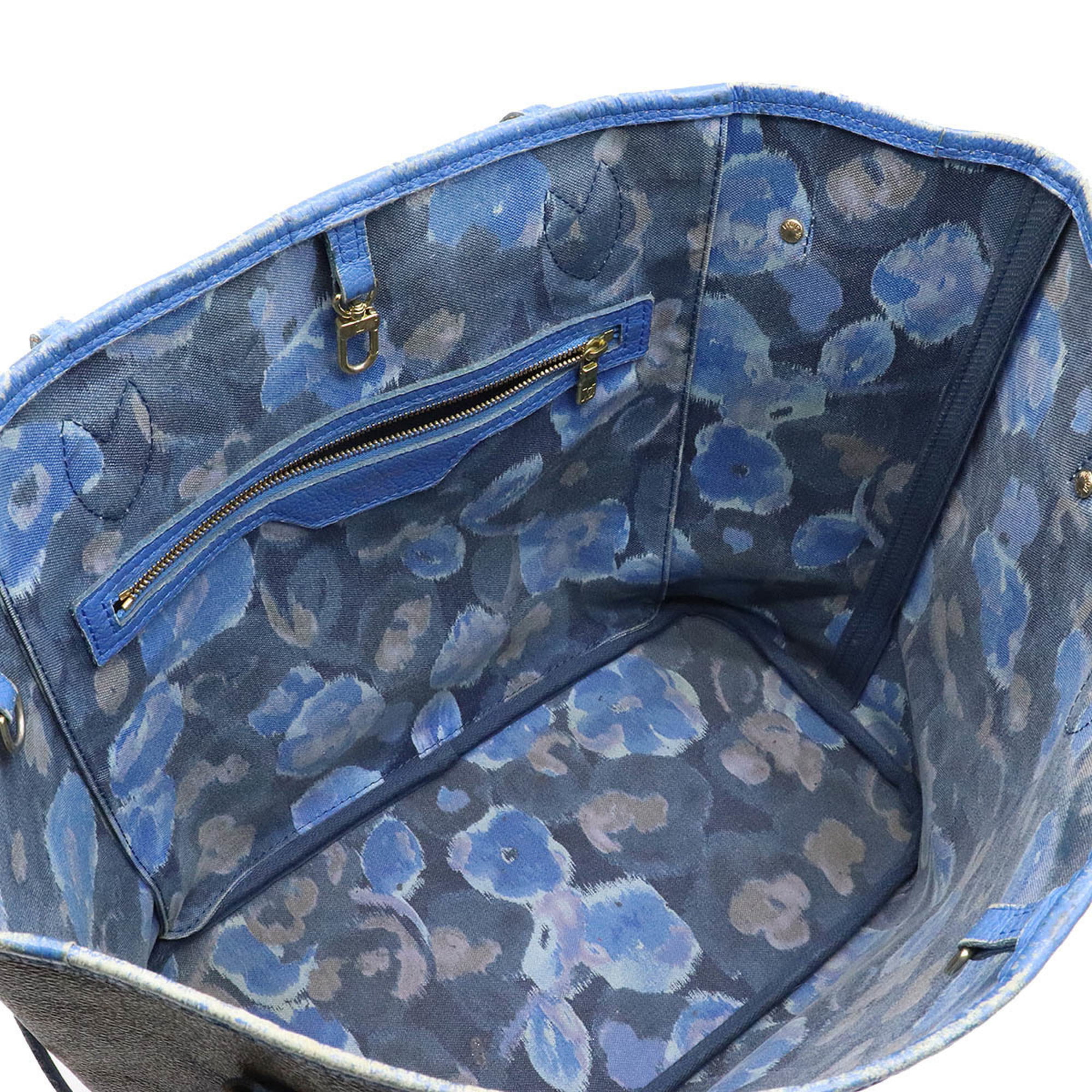 Authenticated Used LOUIS VUITTON Louis Vuitton Monogram Ikat Flower  Neverfull MM Tote Bag Shoulder Grand Blue M40938 