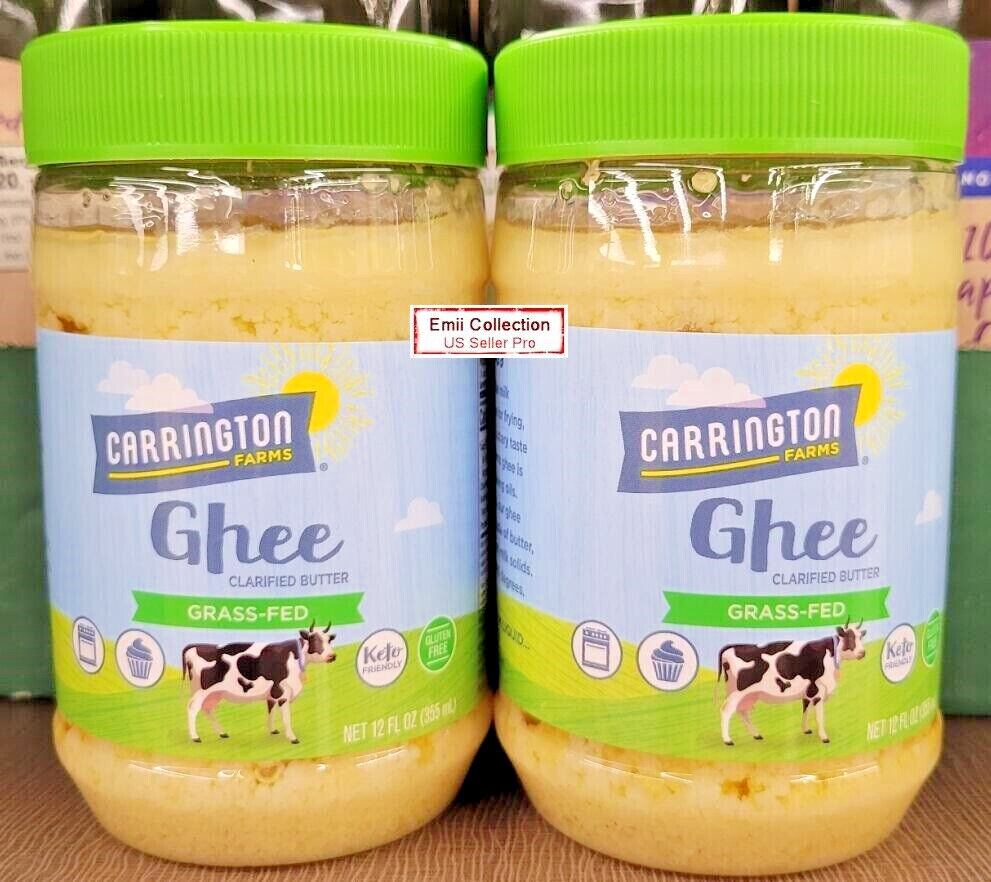 Carrington Farms GrassFed Ghee Clarified Butter 12fl oz 355ml (2 Jars
