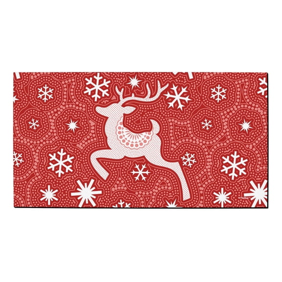 ThisWear New Home Decor Winter Holiday Reindeer Theme Doormat Red