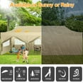 thumbnail image 3 of COBIZI 10x30 Heavy Duty Canopy Pop up Commercial Canopy Tent with 8 Sidewalls,Outdoor Carport with Roller Bag,Pop up Tents for Parties,Wedding,Commercial,Events,Khaki(Frame Thickened), 3 of 9
