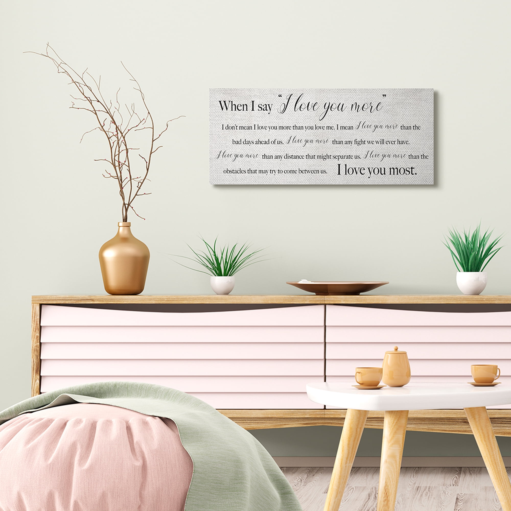 Stupell Industries I Love You Most Sentiments Storybook Typography Inspirational Painting Gallery Wrapped Canvas Art Print Wall Art, 13 x 30