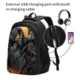 thumbnail image 5 of Lafuoo Full Moon Black Dragon Pattern USB Backpack, Multi-Pocket Laptop Backpack, Unisex Travel Backpack for Office, Work-One Size, 5 of 7