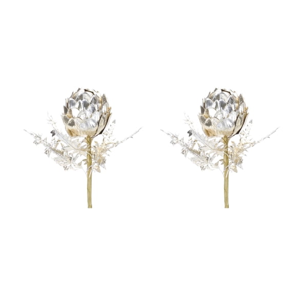 Melrose Set of 2 Metallic Artichoke Artificial Christmas Stems 18.5"