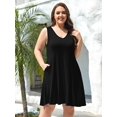 thumbnail image 4 of Vestido sin mangas holgado con cuello en V, casual, de Sundress BELAROI, negro, 4 of 6