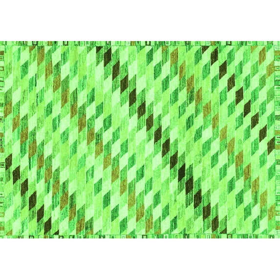 Ahgly Company Indoor Rectangle Abstract Green Modern Area Rugs, 3' x 5'