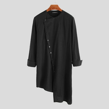 clothing kaftan tunic incerun kurta islamic tops casual button mens shirt