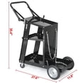 thumbnail image 3 of 3 Tiers Rolling Welding Cart, Welding Carts for TIG MIG Welder and Plasma Cutter with Tank Storage, 180lbs Capacity Heavy Duty Welder Cart, Black, 3 of 7