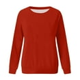 thumbnail image 4 of NOLDARES Womens Oversized Fashion Crewneck Sweatshirts Long Sleeve Casual Pullover Sweatshirt Tops(Red,S), 4 of 4