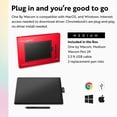 thumbnail image 4 of One by Wacom Drawing Tablet, Medium 10.9 x 7.4 Compact Graphics Tablet with Cordless Pen 2K, Beginners Creative Pen Tablet Drawing Pad for Chromebook, Mac, Windows, 4 of 5
