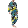 thumbnail image 2 of Fotbe Goal Time Pattern Long Sleeve Pajama Set for Men,Sleepwear Set,2-piece Loungewear Set,Soft PJs Comfy Nightwear with Pockets-XX-Large, 2 of 7