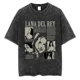 thumbnail image 4 of Camiseta lavada de la cantante Lana Del Rey de los 90 para hombres y mujeres, camisetas de moda Retro de manga corta, camisetas de algodón de gran tamaño, ropa de calle, 4 of 5