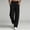 Black, variant on Women Wide Leg Sweatpants Sevevn Elastic Waist Loose Fit Casual Trousers With Side Zipper Pockets, Assorted Solid Color Options For Daily Lounging Walking And Street Casual Outfits