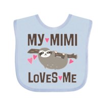 Inktastic My Mimi Loves Me Sloth Girls Baby Bib