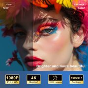 ZDSSY HY320 WiFi and Bluetooth Native 1080 FHD Support 4K LED Smart Projector, Black, 1 Count