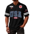 thumbnail image 5 of BRANROY 4th of July Shirts for Men V Neck - 250 Years of Freedom V Neck Athletic Jersey, Breathable Soccer Shirt for 4th of July, Gym, Running,Black L, 5 of 6