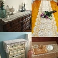 thumbnail image 2 of Cotton Handmade Crochet Lace Table Runner Beige Rectangle Coffee Table Dresser Decor, 2 of 5