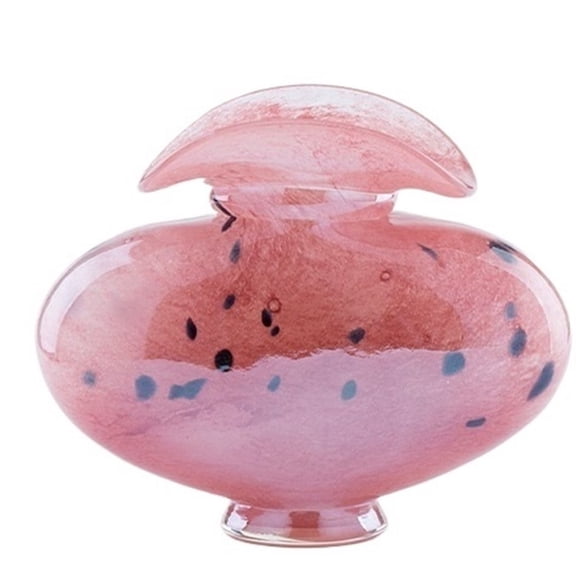 French Hollow Glazed Pink Speckled Vase Decor accent Living room tabletop floral decoration
