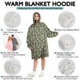 thumbnail image 5 of Wearable Oversized Blanket,Green Christmas Gingerbread and Tree Pattern Wearable Blanket Hoodie for Adults,Cozy Hooded Blankets with Super Pockets,Super Warm Fuzzy Pullover for Women & Men, 5 of 6
