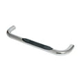thumbnail image 2 of Dee Zee Nerf Bar DZ374333 With Step Pads; 3 Inch Round Bent; Polished; Stainless Steel; Without End Caps; Rocker Panel/Subfloor Mount, 2 of 4