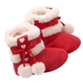 thumbnail image 4 of Gymnture 1 Pair Winter Bowknot Baby Christmas Boots Toddlers Warm Cotton Prewalker, 4 of 10
