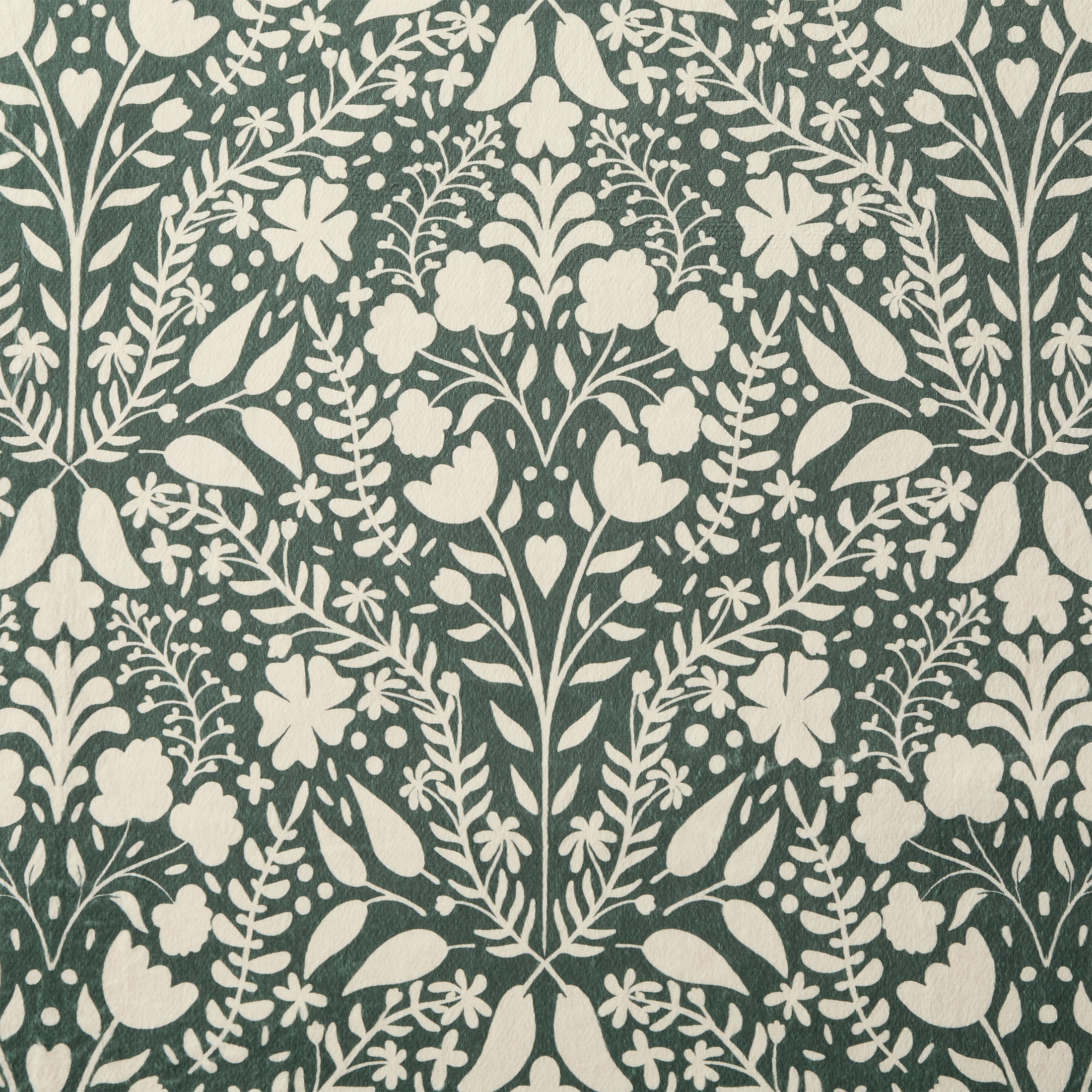 My Texas House Green Floral Faux Fur Washable Indoor Area Rug, 7'6" x 10'