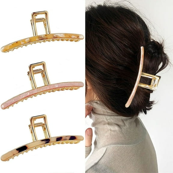3 Pcs Jumbo Butterfly Claw Clips - Strong Hold Acetate Metal Hair Claws for Women, Secure & Stylish Accessories for Long Thick Hair, Updos & Ponytails