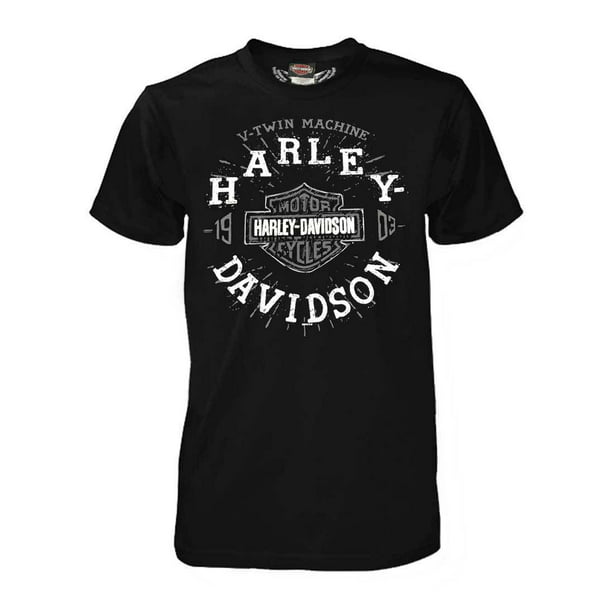 Harley-Davidson Men's Thunder Dispute Crew Neck T-Shirt, Black 