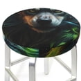 thumbnail image 3 of Hirioo Realistic Style Colorful Wolf A for Round Bar Stool Seat Covers Washable Stool Cushion Slipcover Elastic Bar Chair Covers for 12-14 Inch Chair-14 inch, 3 of 7