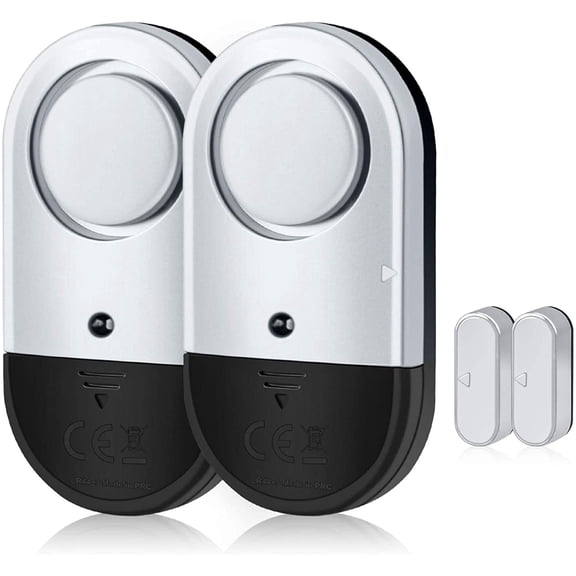 AMERTEER 2Pcs Door Window Alarm 120DB Door Alarms For Kids Safety Window Pool Alarms Home Security Wireless Magnetic Sensor Burglar Alarm