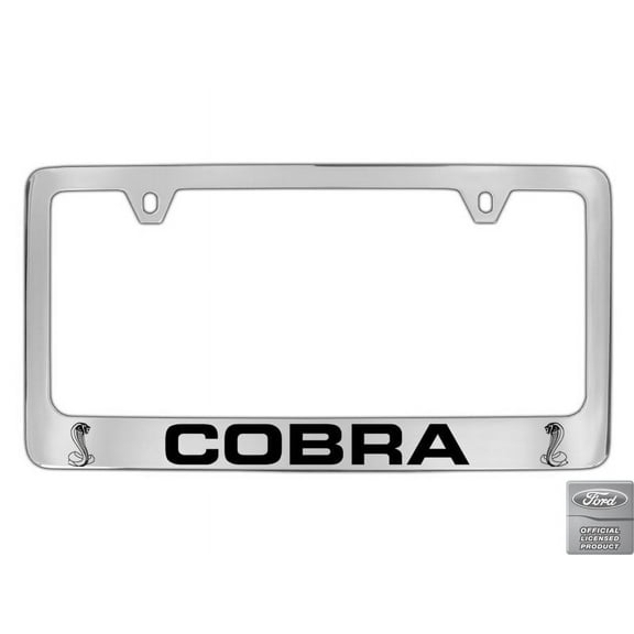 Ford Cobra Chrome Plated Metal License Plate Frame Holder
