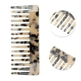 thumbnail image 3 of Unique Bargains 1 Pc Sixteen-tooth Rectangular Hair Comb Beige Black Acetate Sheet, 3 of 6