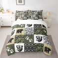 thumbnail image 2 of Erosebridal Wild Animal Bear Bedding Full Size,Camouflage Print Comforter Sets with Sheets,Geometric Patchwork Plaid Bedding Sets Full Size,Microfiber Bedroom Decor,7 Pieces, 2 of 6