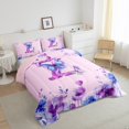 thumbnail image 3 of Manfei Letter Z Monogrammed Full Size Comforter Sets,Watercolor Rustic Flowers Bedding Comforter Set,Cute Butterflies Bedding Sets For Girls,Microfiber Room Decorative Reversible,3-Piece, 3 of 8