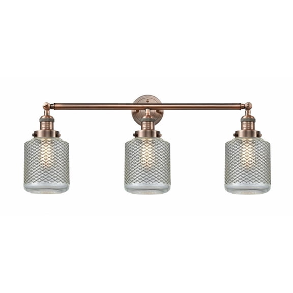 Innovations 205-AC-G262-LED Stanton 3 Light Bath Vanity Light part of the Franklin Restoration Collection, Antique Copper