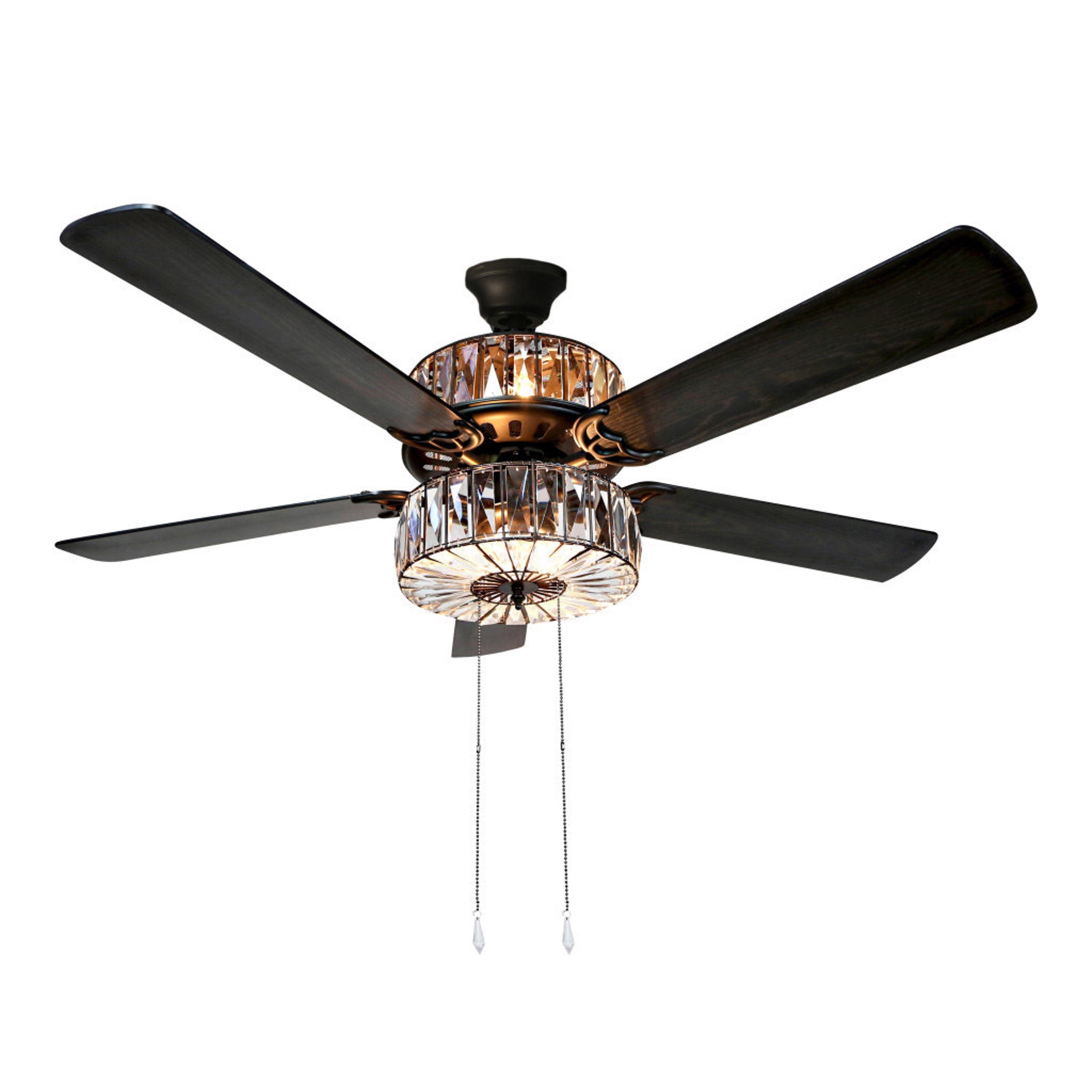 River of Goods 52" Caged Crystal LED Ceiling Fan with Light Walmart